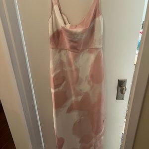 Taylor Pink and White Cami Dress Midi - Size 8